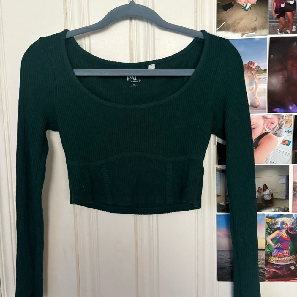 PacSun Green Fitted Crop Bodysuit
